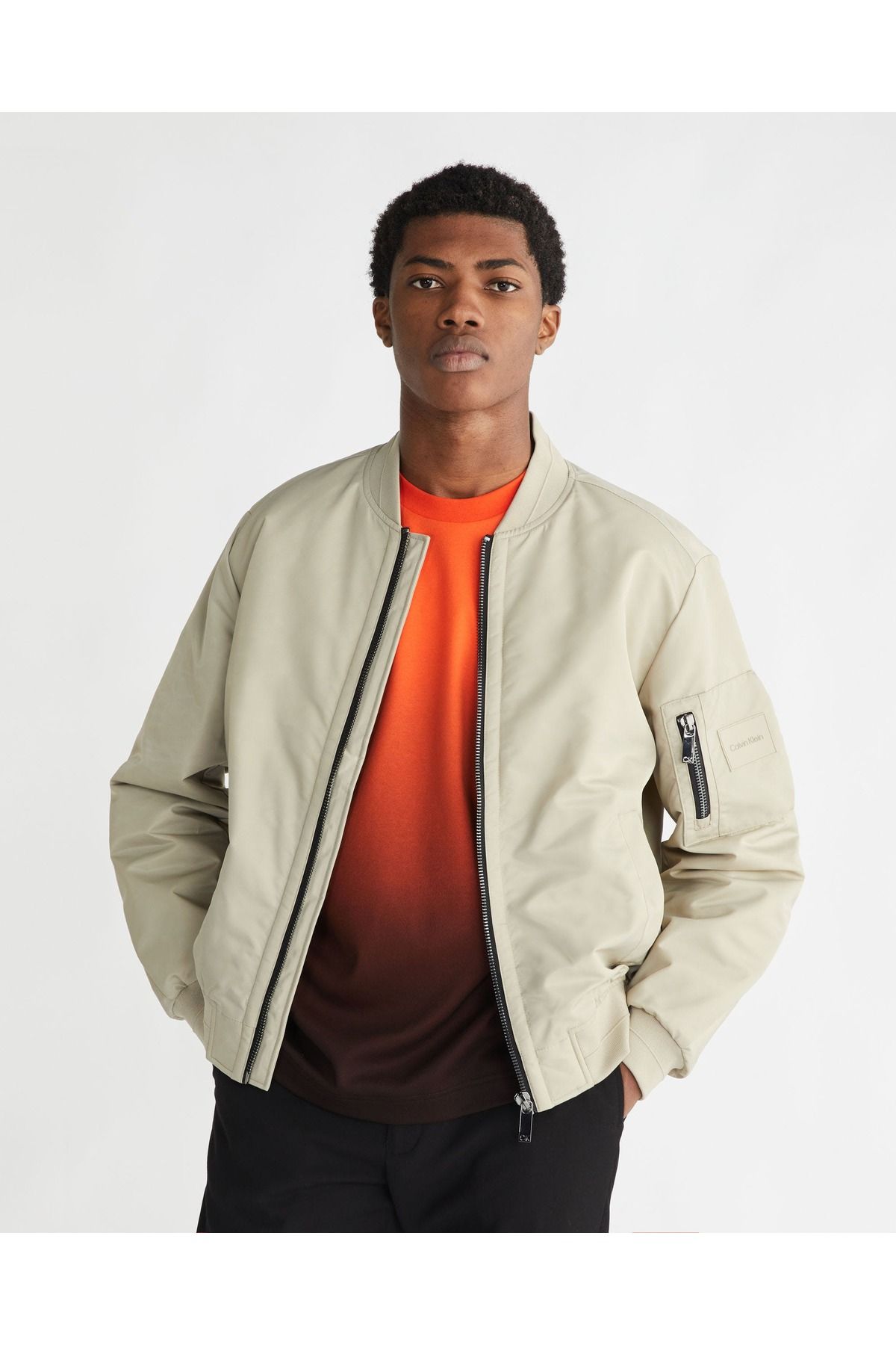 Calvin klein beige jacket discount