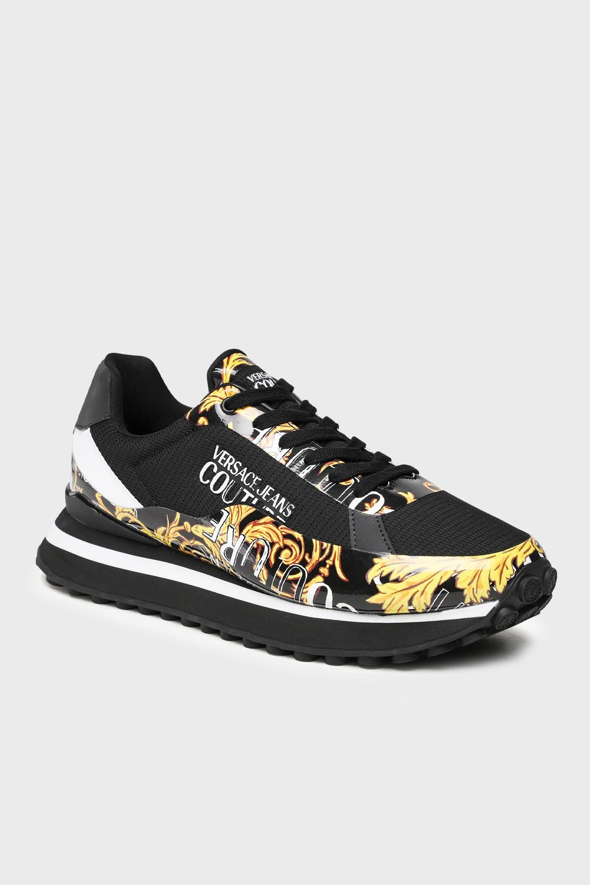 VERSACE JEANS COUTURE Baroque Patterned Sneaker Shoes Men s SHOES