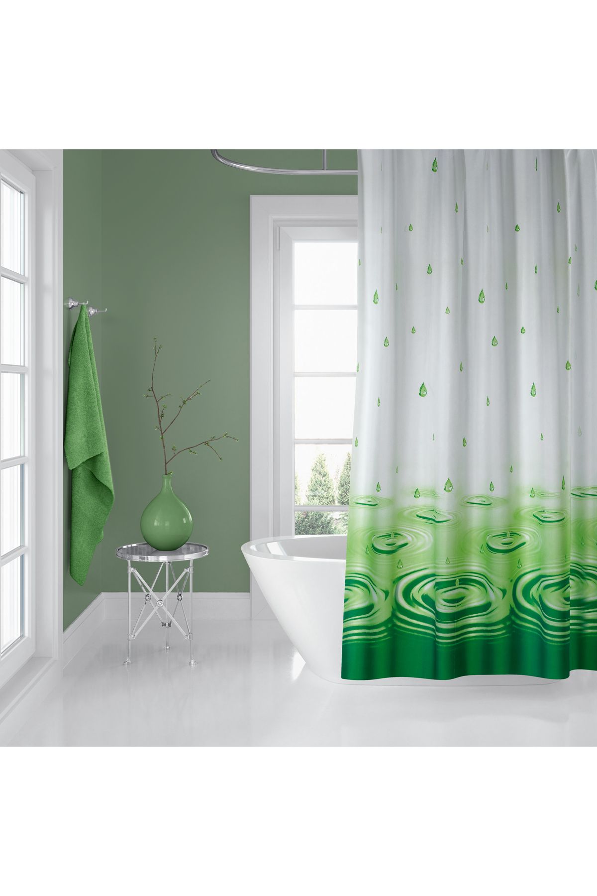 Zethome Bathroom Curtain 1x120x200 Single Wing Shower Curtain with