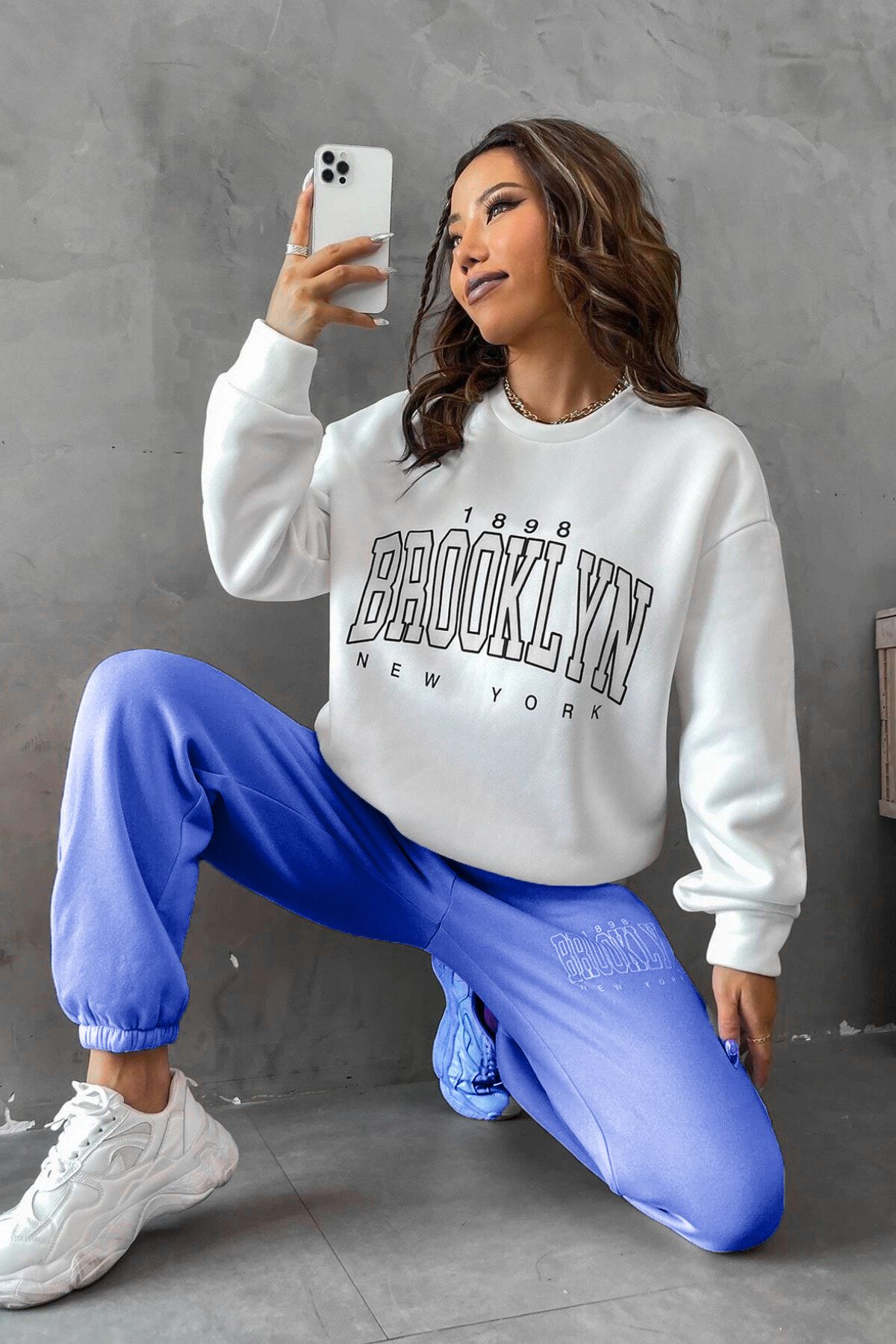 Blue deals white tracksuit