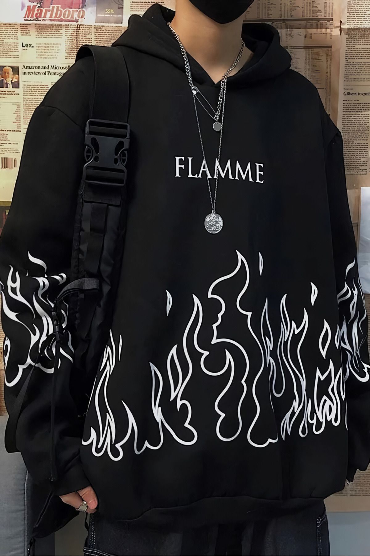 Black flame hoodie 2025