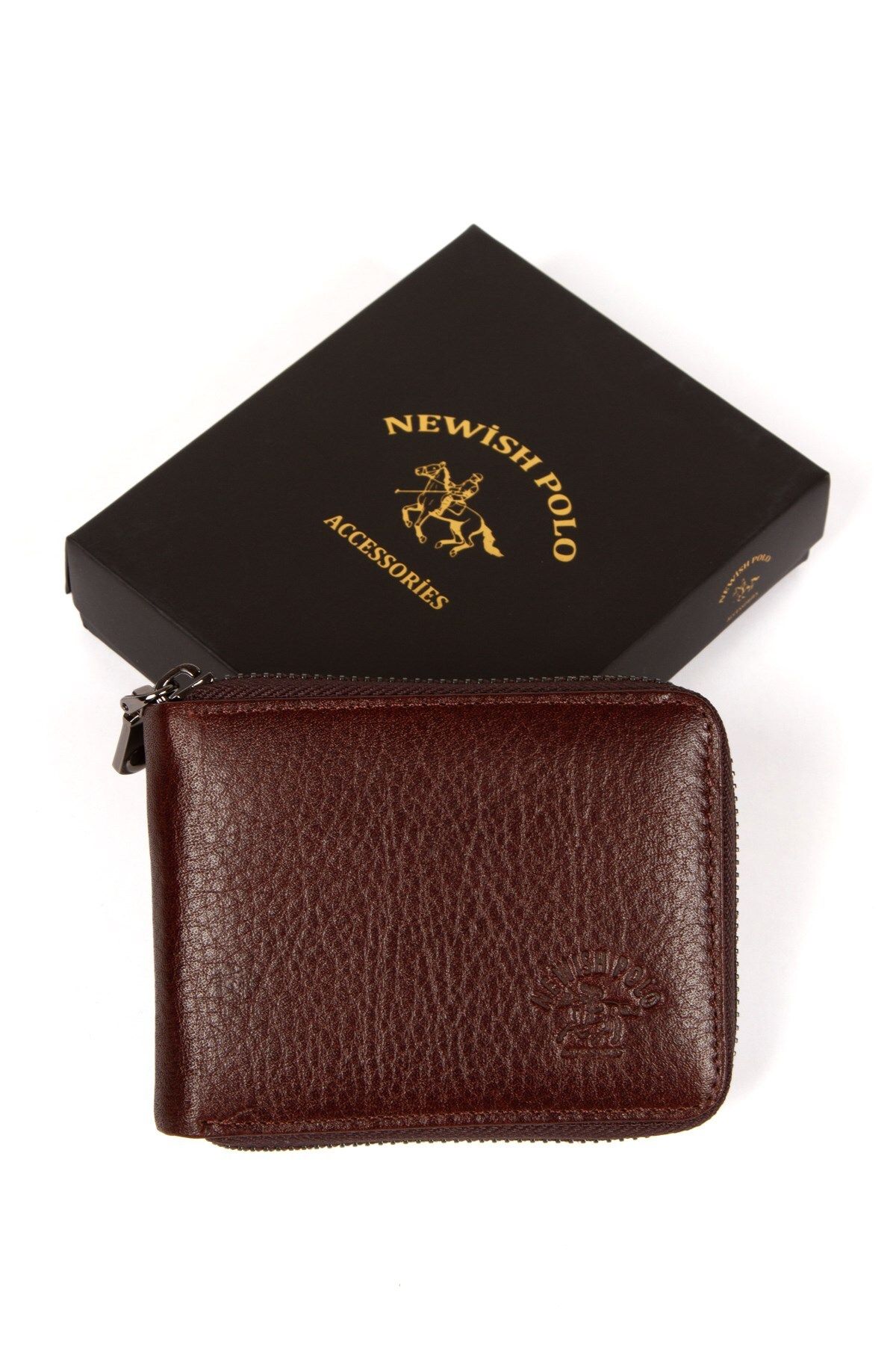 Newish Polo Men s Wallet Leather Zippered Card Holder Wallet with