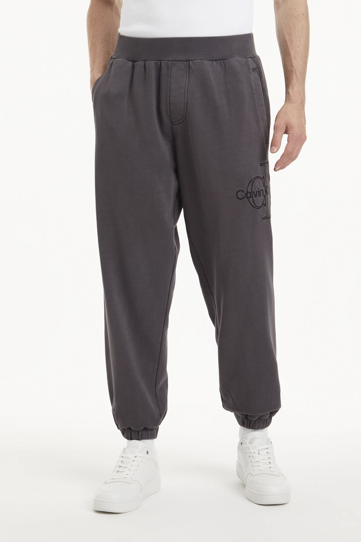 Gray calvin klein sweatpants hotsell