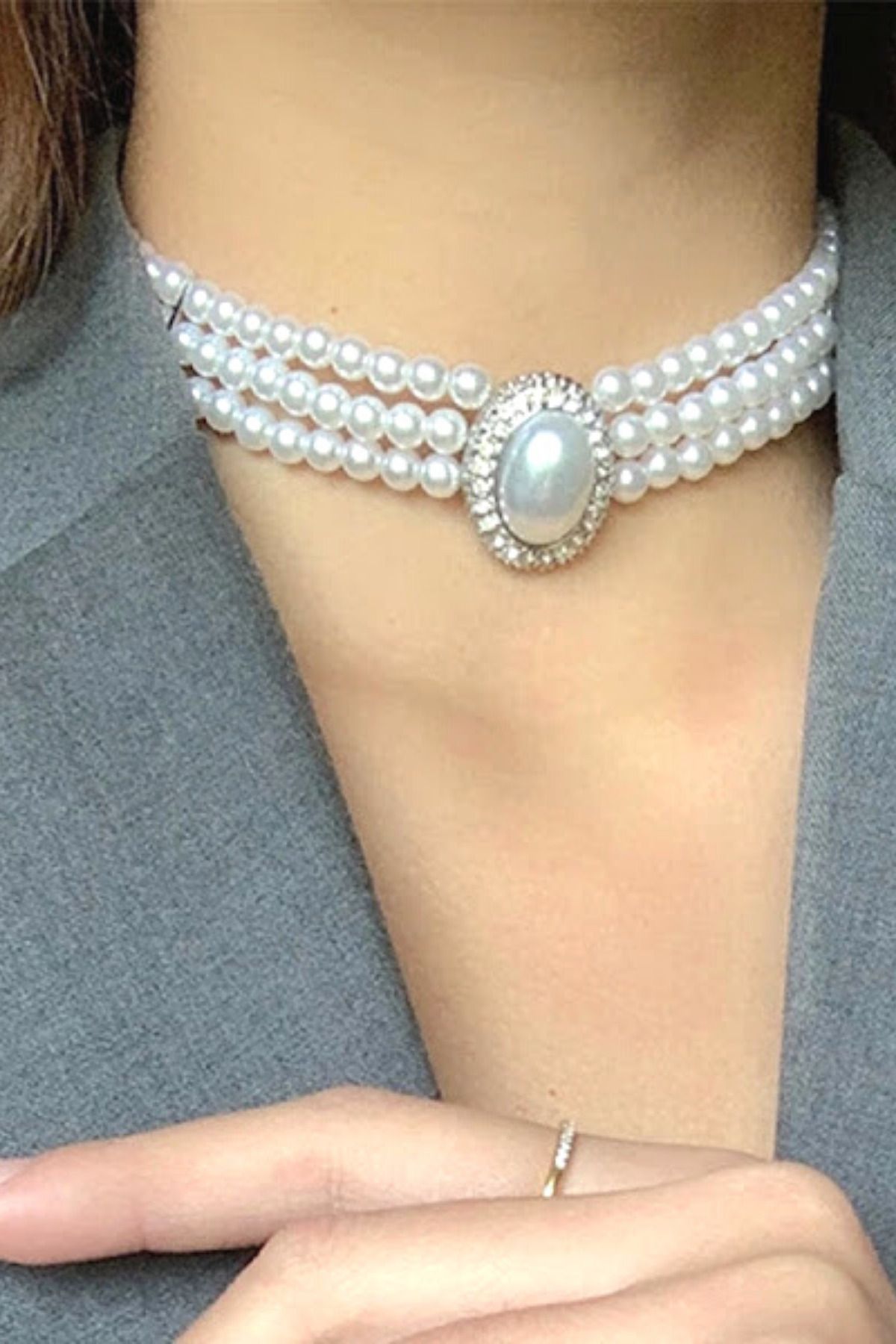 Neck choker outlet pearl