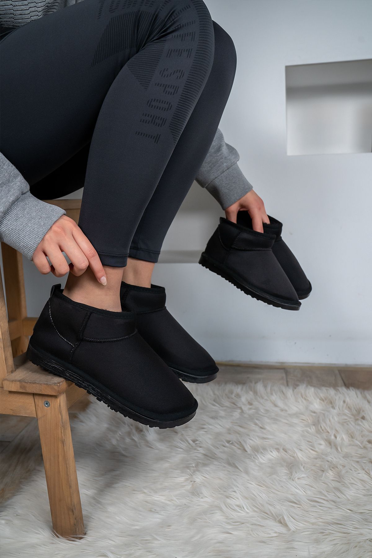 Womens black ankle hotsell ugg boots