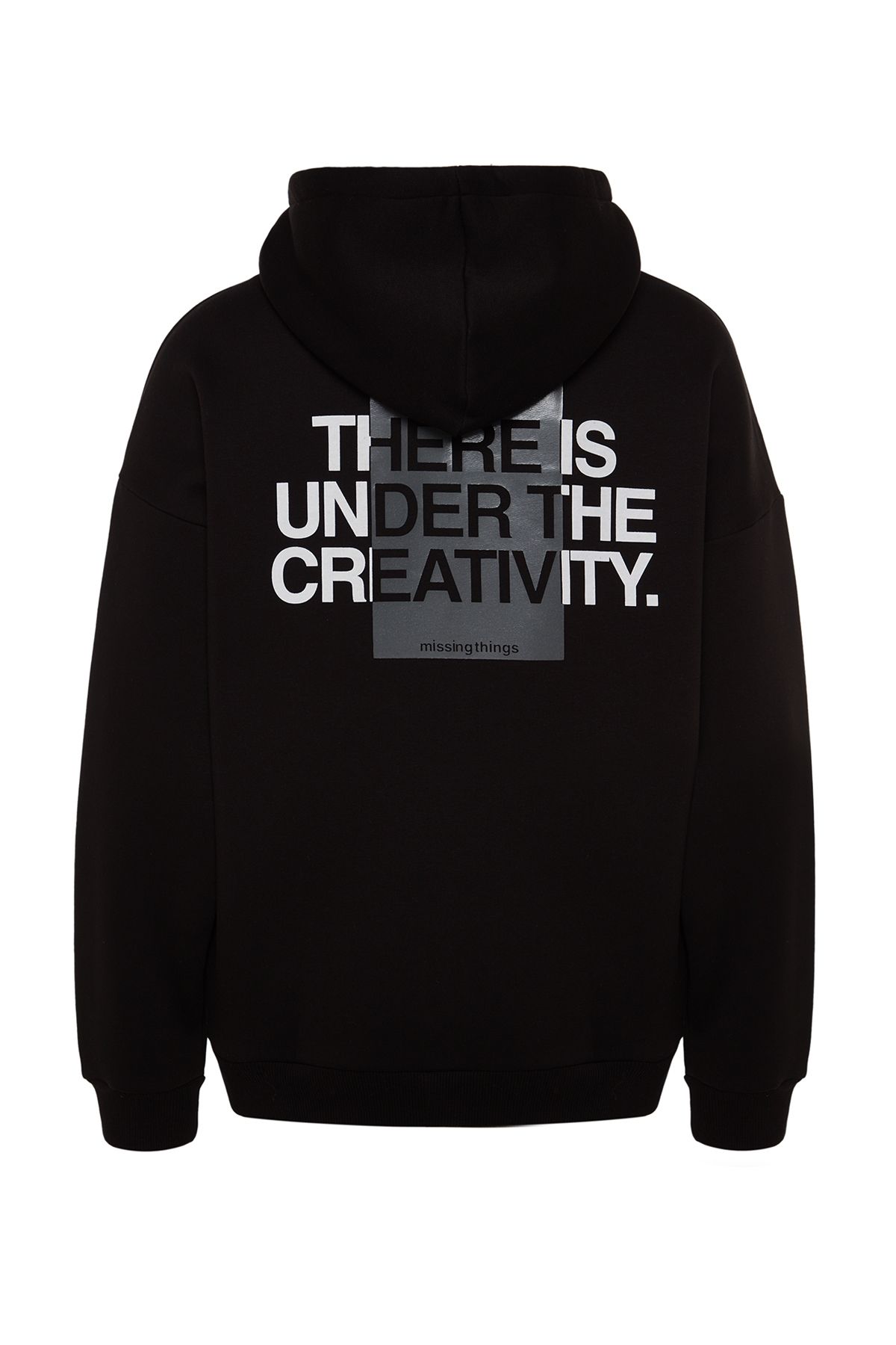 Trendyol Collection Stone Unisex Oversize/Wide Cut Hooded Text