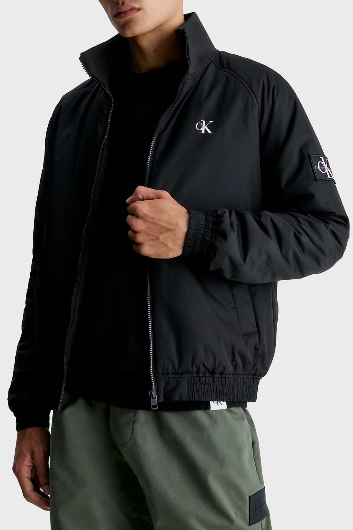 Calvin klein black online men's jacket