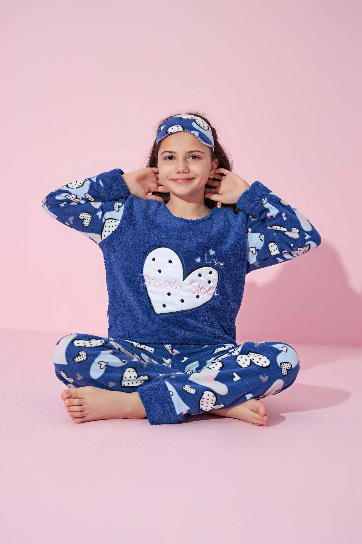 Kids Long Sleeve Plush Fleece Pajama Set