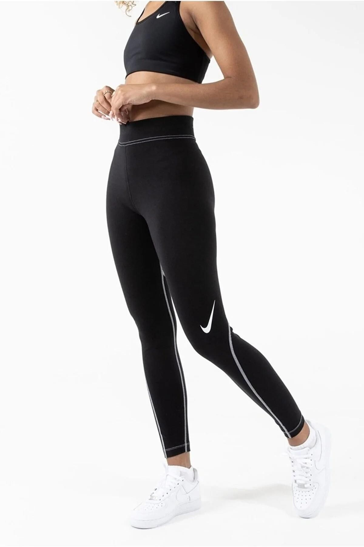 Nike Sportswear Leggins Swoosh 7/8 Lengthening Black Cotton
