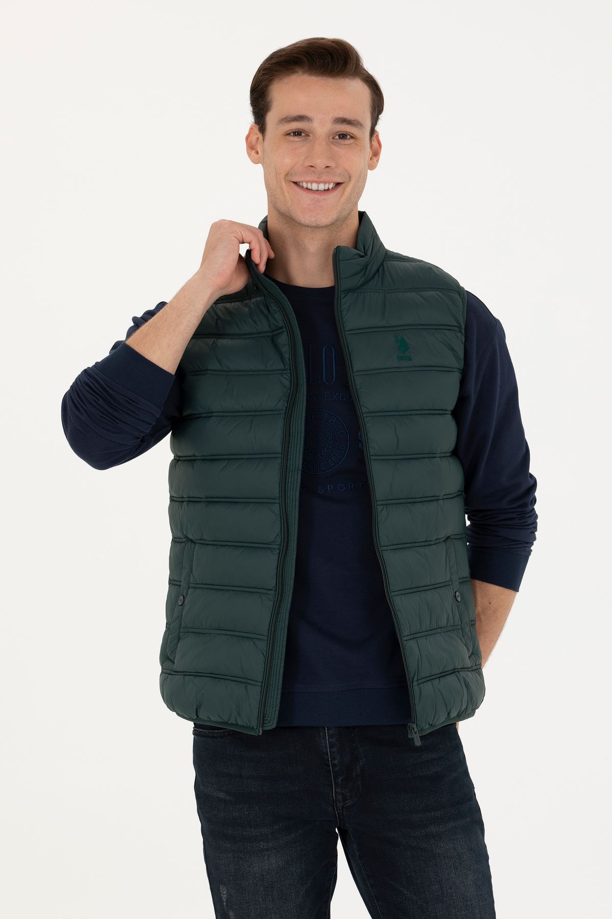 Green polo deals vest
