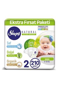 Natural Bebek Bezi 2 Numara Mini 210 Adet