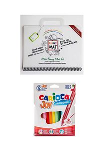 Toospik Akademi Çocuk Funny Mat Mini Set&carioca Joy 12'li Keçeli Kalem Seti