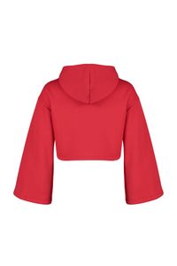 Trendyol Collection-Rotes, dickes Fleece innen, lockere Passform, kurzes Strick-Sweatshirt mit spanischen Ärmeln und Kapuze, TWOAW24SW00284 8