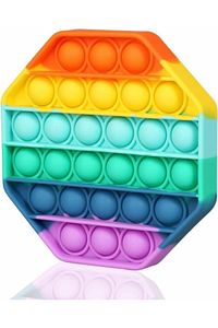 Pop It Push Bubble Fidget Özel Pop Duyusal Oyuncak Zihinsel Stres(rainbow Renk, Sekizgen)