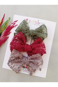 Dantel Fiyonk Toka 3'lü Set