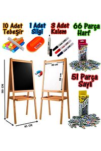 Manyetikli Çift Taraflı Ahşap Yazı Tahtası Seti Çocuk Eğitici Ve Eğitim Için Aktivite Yazı Tahtası
