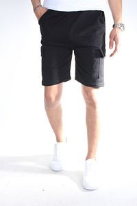 Unisex Siyah Kargo Cep Spor Şort