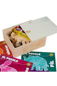 Sl Özel Ahşap Kutusunda Doğal Ağaç Puzzle Hobi Boyama Yılbaşı Kış Seti 102