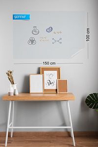 100x150 cm Şeffaf Yapışkansız Statik Tutunabilir Akıllı Kağıt Tahta 2 Adet