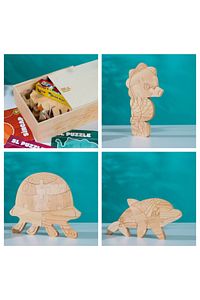 Sl Özel Ahşap Kutusunda Doğal Ağaç Puzzle Hobi Boyama Hayvanlar Serisi Seti 106