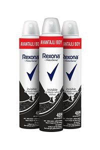 Kadın Deodorant Sprey Invisible Black + White 200 ml X3