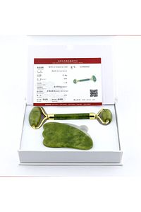 Yeşim Masaj Taşı Jade Roller Gua Sha Set Takım Sertifikalı