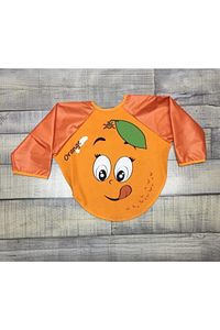 Portakal Motif Kollu Bebek Mama Önlüğü