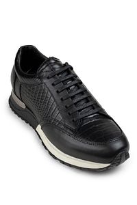 Hakiki Deri Siyah Spor Erkek Sneaker 01632MSYHT02
