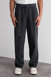 Trendyol Collection-Antasit Limited Edition - Waist Belted Wide Leg Trousers TMNSS24PL00009 4