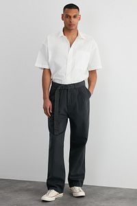 Trendyol Collection-Antasit Limited Edition - Waist Belted Wide Leg Trousers TMNSS24PL00009 3