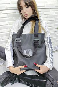 Patlı Kadın Siyah Büyük Boy Omuz Shopper Çanta