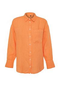 Trendyol Collection-Orange 100% Linen Oversize Shirt TWOSS23GO00443 7