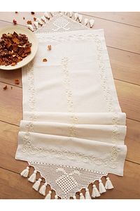 El Danteli Ve Laseli Keten Runner Naturel