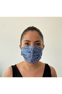 10 Adet Desenli Maske 3katlı Burun Telli