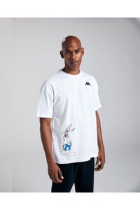 Kappa-Authentic Dajen Warner Bros Unisex White Black Comfort Fit T-Shirt 2