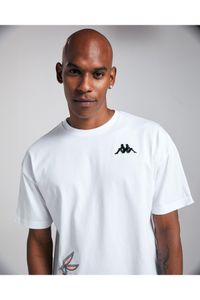 Kappa-Authentic Dajen Warner Bros Unisex White Black Comfort Fit T-Shirt 4