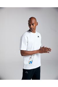 Kappa-Authentic Dajen Warner Bros Unisex White Black Comfort Fit T-Shirt 3