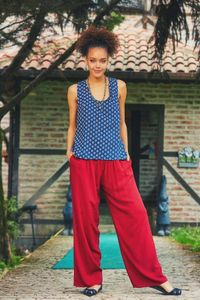 Clandestino-Authentic Loose Trousers Red 4