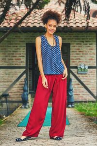 Clandestino-Authentic Loose Trousers Red 2