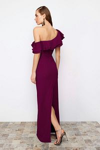 Trendyol Collection-Plum Woven Stylish Evening Dress & Homecoming Dress Tprss24Ae00066 3