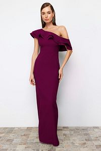 Trendyol Collection-Plum Woven Stylish Evening Dress & Homecoming Dress Tprss24Ae00066 1