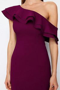 Trendyol Collection-Plum Woven Stylish Evening Dress & Homecoming Dress Tprss24Ae00066 5