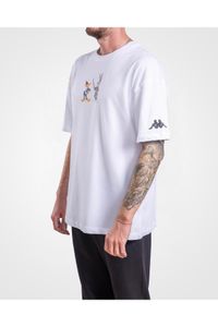 Kappa-Authentic Dafor Warner Bros Unisex White Black Comfort Fit T-Shirt 3