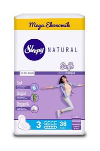 Natural Soft Ekstra Yumuşak Gece 36 Ped