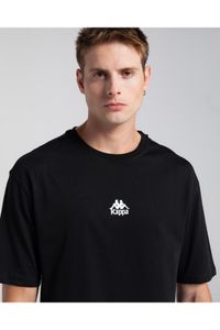 Kappa-Authentic Nara Men's Black Oversize Fit T-Shirt 3