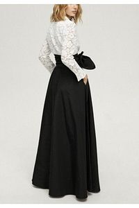 ONURBYGUSTO-White Lace & Skirt Black Taffeta Shirt Dress 2