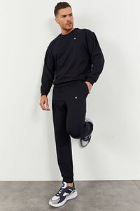 Lacivert Erkek Casual O Yaka Oversize Lastik Paça Eşofman Takımı - 85120