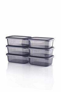 Ecolux-Vista Set of 6 - Multi-Purpose Microwave and Freezer Storage Container, Transparent-Anthracite 3