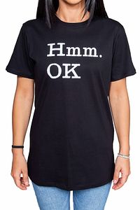 Hmm Ok Yazılı Siyah T-shirt