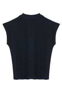 Cate Dik Yaka (MOCK NECK) Siyah T-shirt